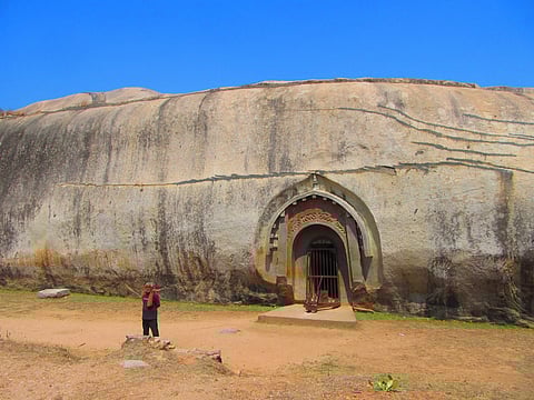 The Lomas Rishi cave built into a gigantic boulder at Barabar