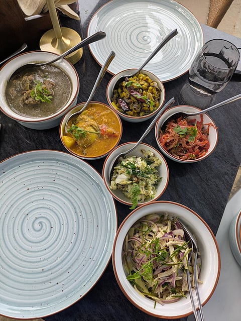 Lunch at the estate’s Steephouse restaurant .