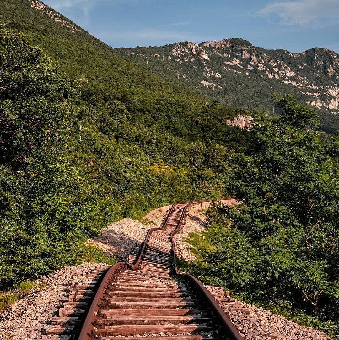 You can see short stretches of track and scattered ruins from the past