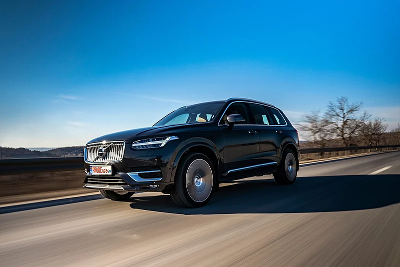Volvo XC90 cruising on an open road