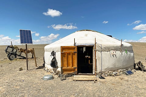 Many Gobi glamping camps aim to minimise their impact with traditional gers made from natural, locally sourced materials