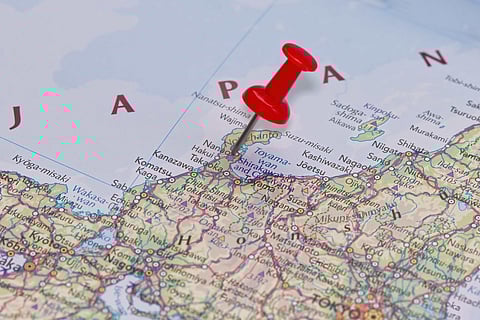 Map of Japan marking Ishikawa region