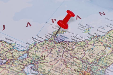 Map of Japan marking Ishikawa region