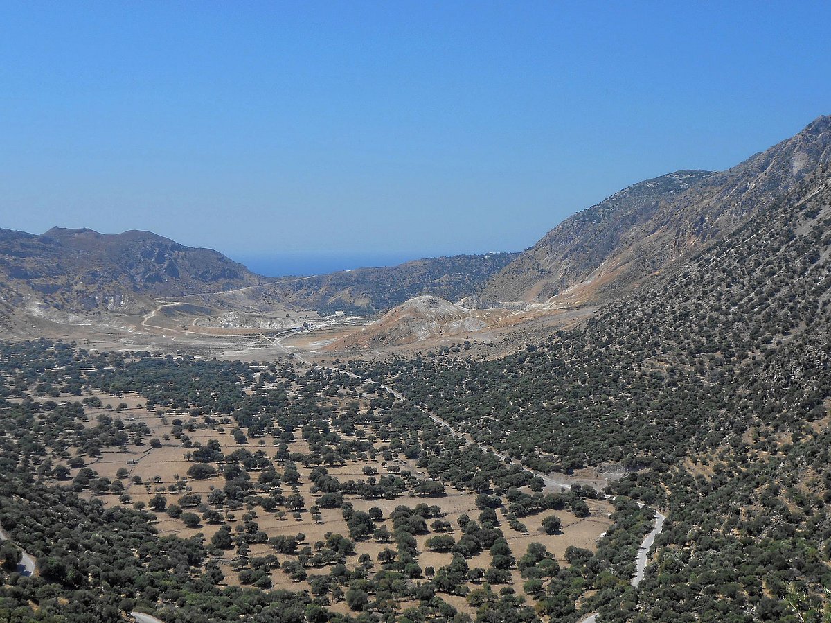 The crater of the volcano in Nisyros Island
