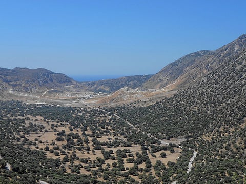 The crater of the volcano in Nisyros Island