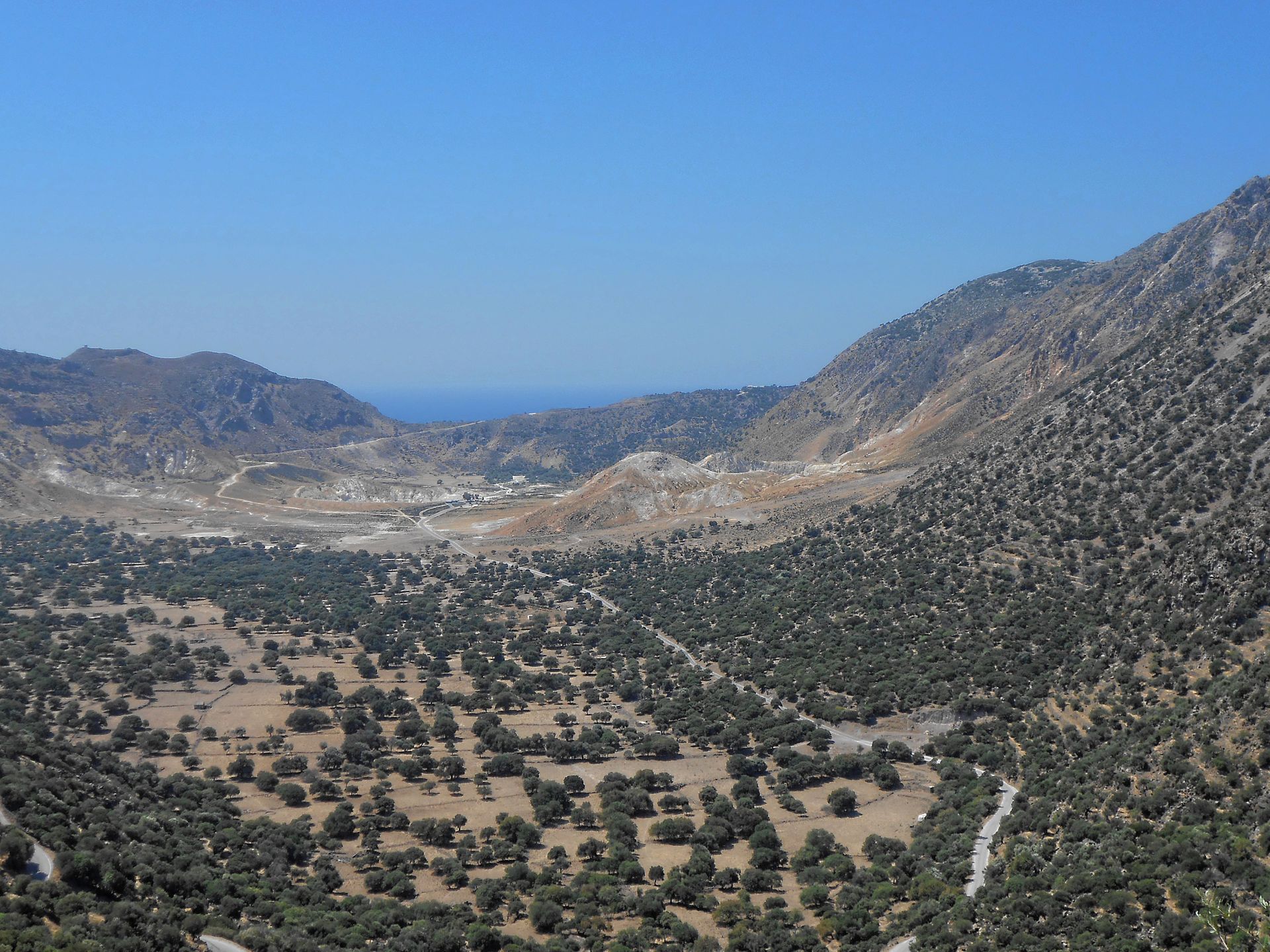 The crater of the volcano in Nisyros Island