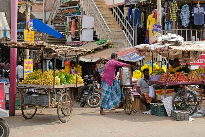 A market in Karaikudi