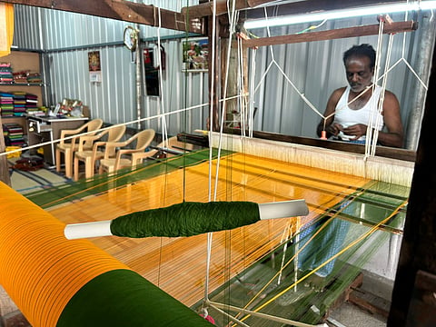 Weaver at work