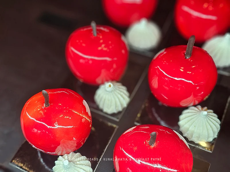 Local pastries inspired by apple custard pudding (jablečný nákyp) at Restaurace Stodola
