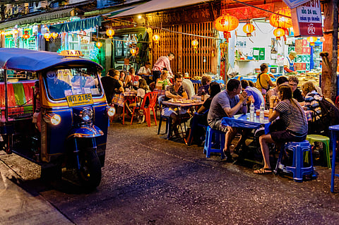 Night market on Chinatown Road, Bangkok