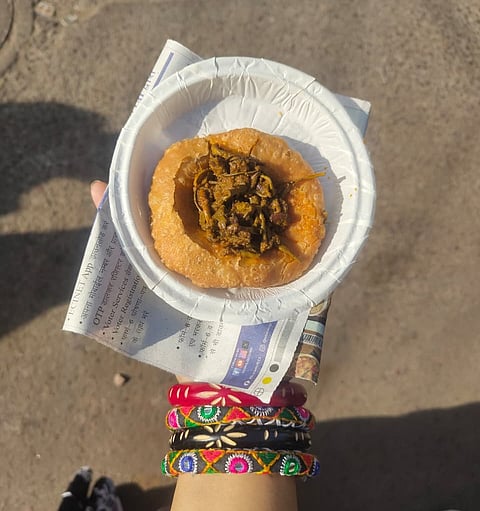  Kachori panchkutta (kachori with special kersangri masala) at Solanki Mishtaan Bhandar