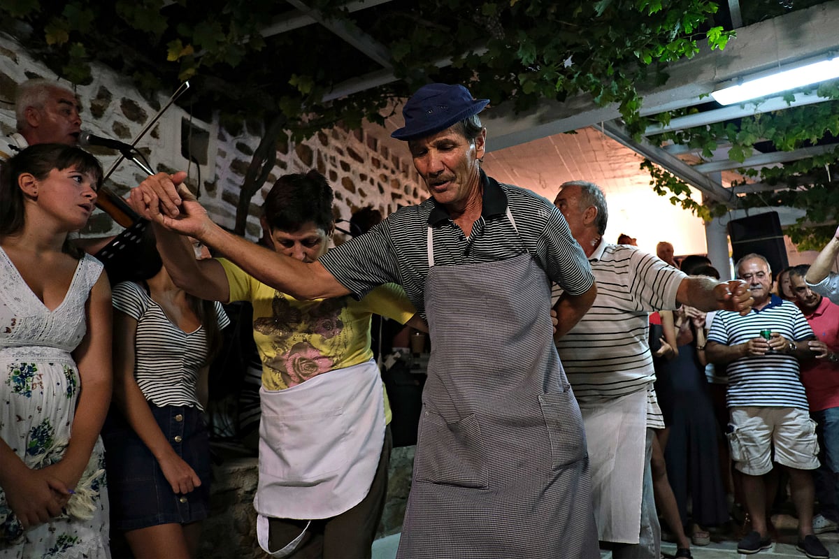 Traditional dancing remains central to island life in Greece