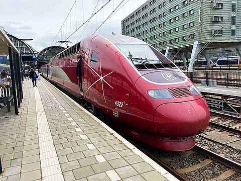Deutsche Bahn trains at Amsterdam Central Station