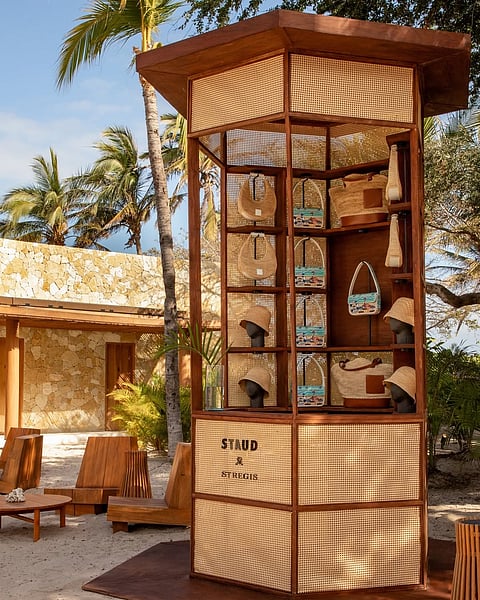 The Takeover and Pop-Up Store, an exclusive resort accessories collection that blends the modern novelty of STAUD with the  glamour of St. Regis 