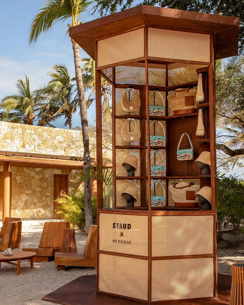 The Takeover and Pop-Up Store, an exclusive resort accessories collection that blends the modern novelty of STAUD with the glamour of St. Regis
