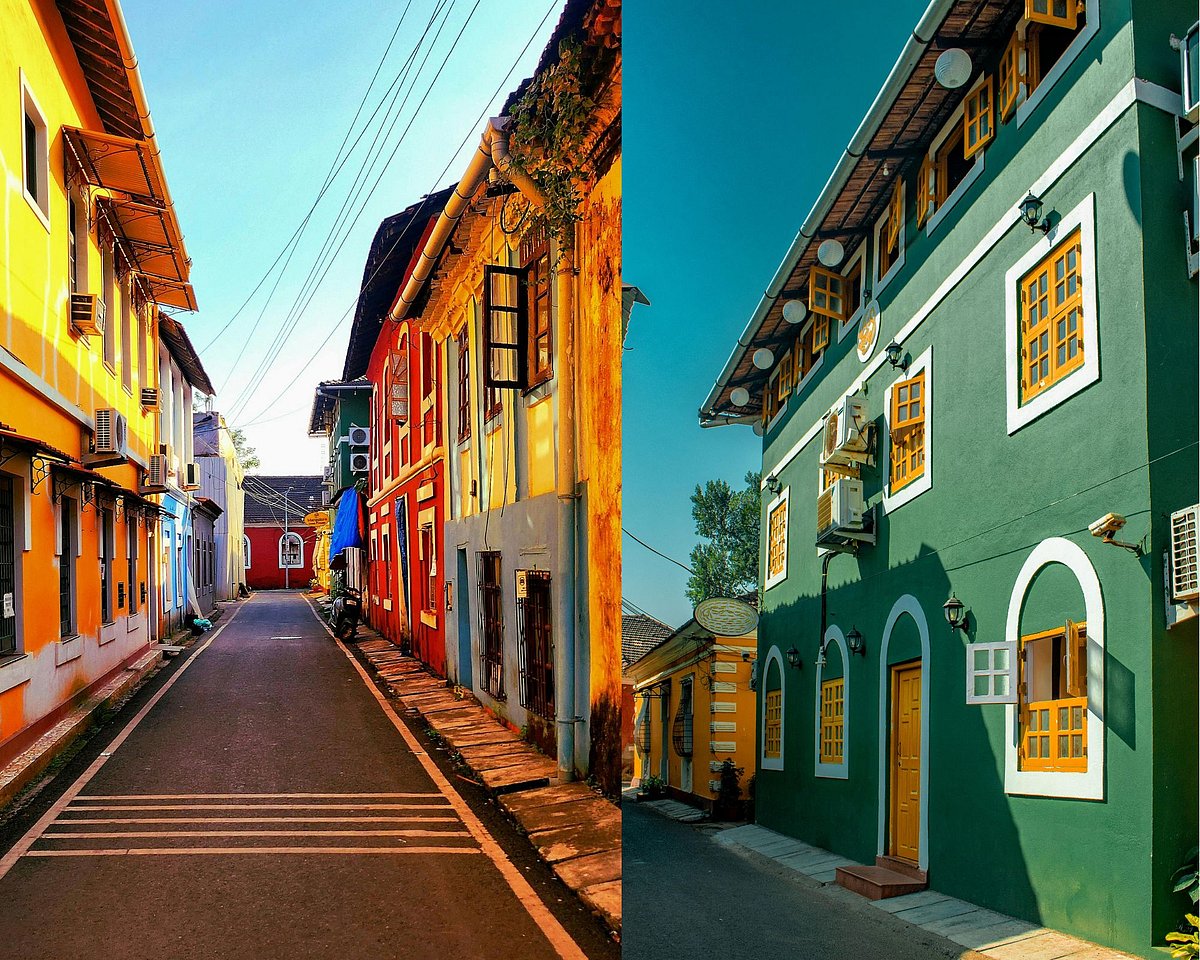 Colourful house on the streets of Fontainhas, Panjim, Goa