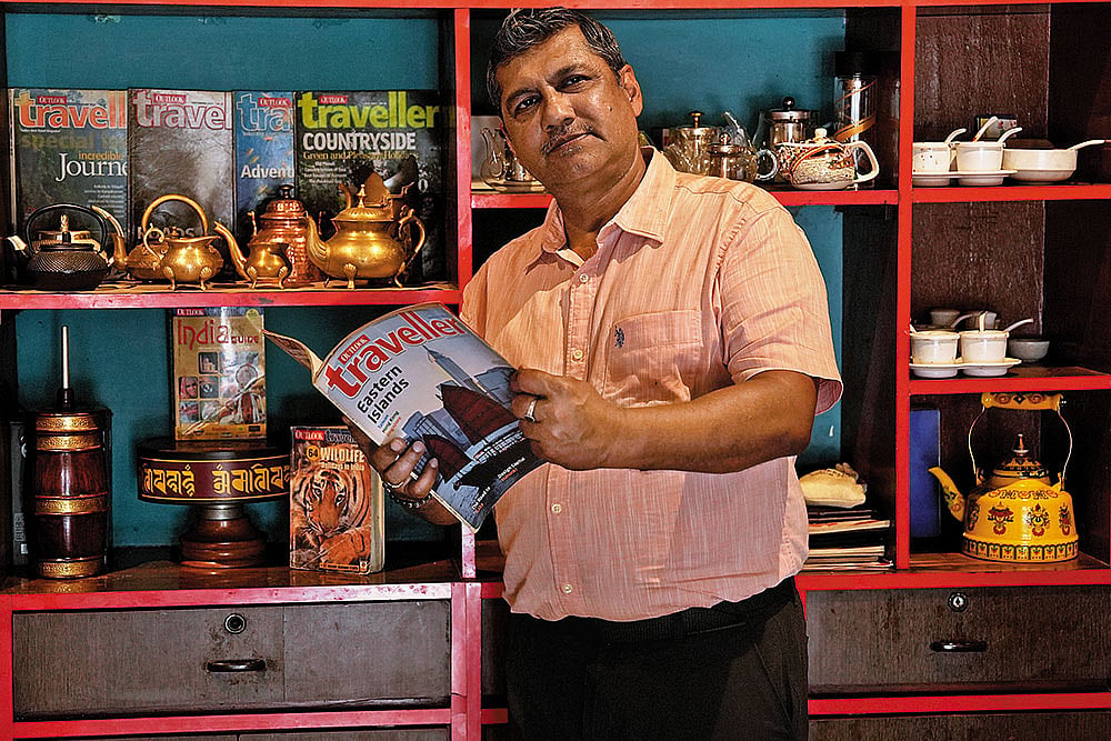 Law at his Kolkata residence with his Outlook Traveller collection