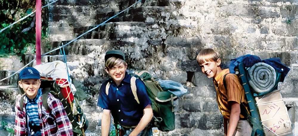 Alter (middle) on his first mountain trek in 1969