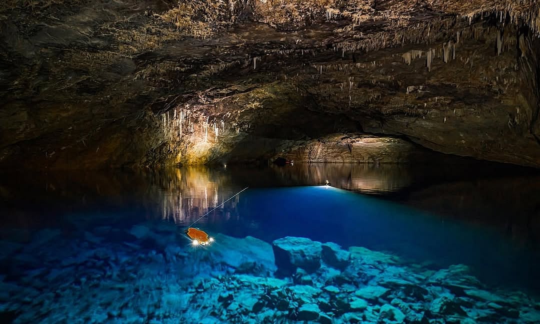 brandnamibia/Instagram : Within the depths of Dragon’s Breath Cave sits the largest known non-subglacial underground lake on Earth