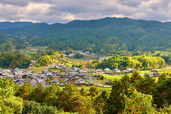 Shutterstock : A panoramic view of Asuka Village from Amakashi Hill Observatory