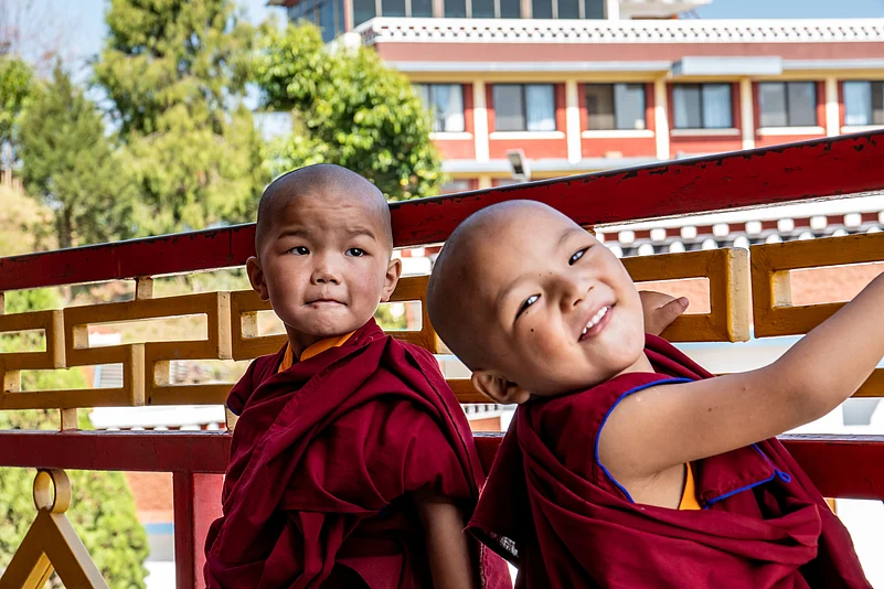 Child monks at the Namo Buddha Monastery, Nepal