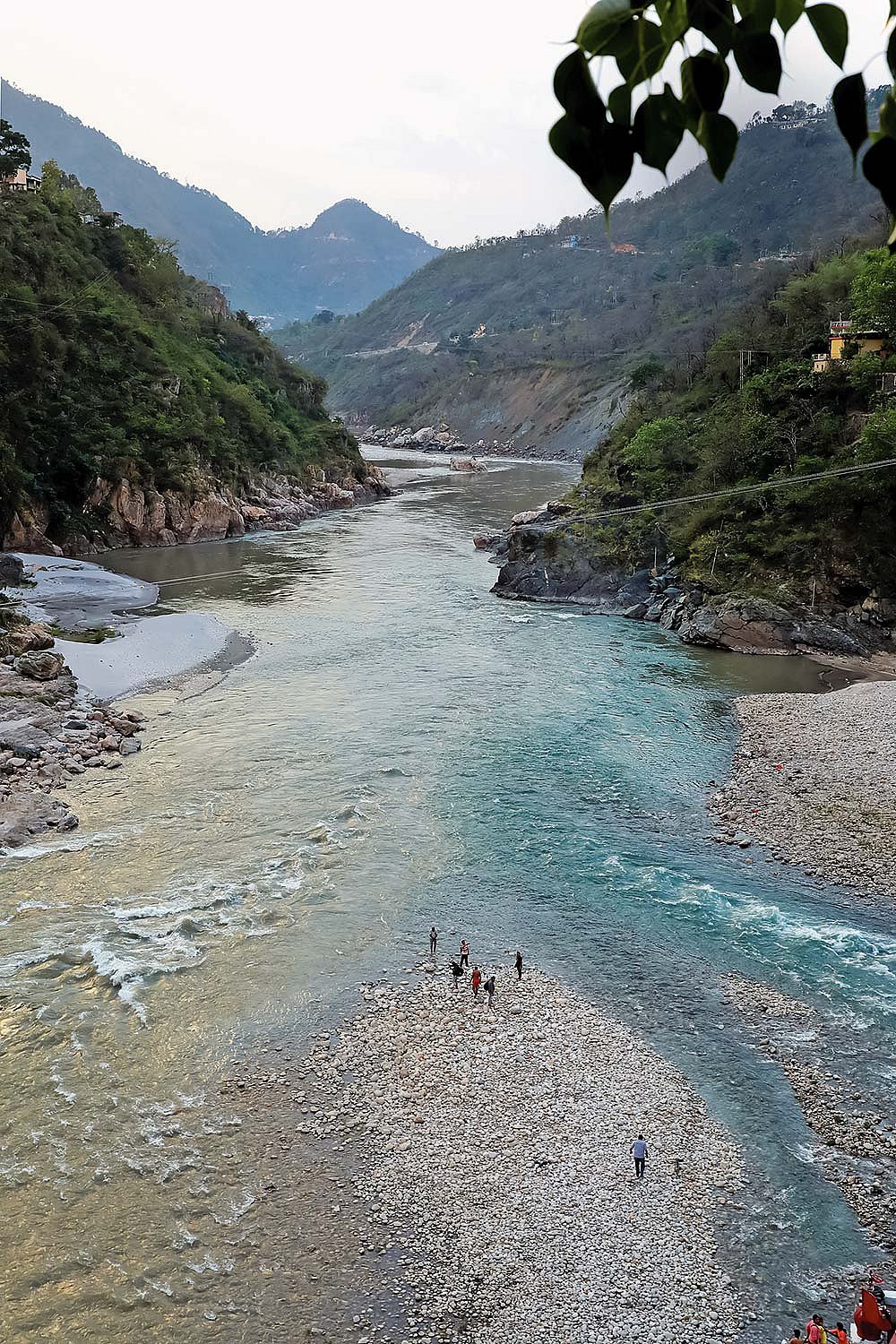 Rudraprayag/Uttarakhand: The sangam at Rudraprayag, where the Mandakini meets the Alaknanda before continuing downstream as Ganga river