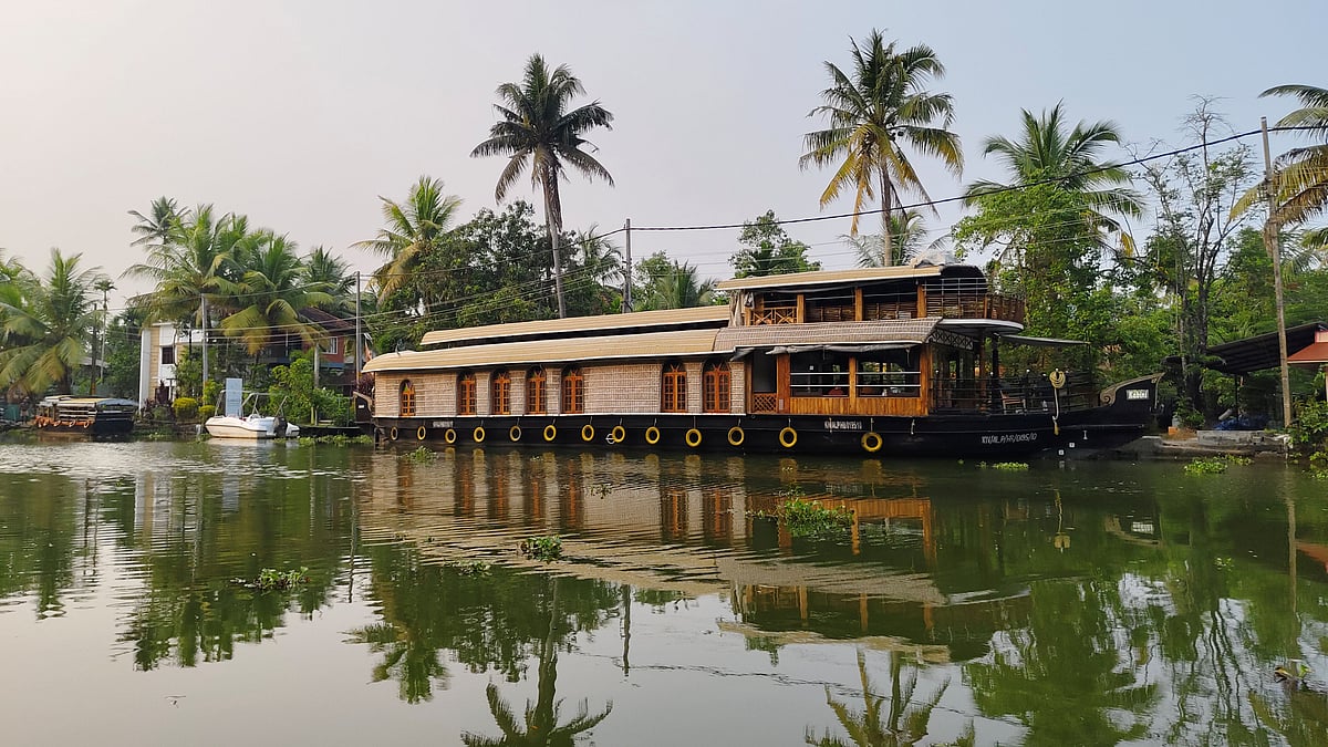 A houseboat on the backwaters of Kumarakom, Kerala