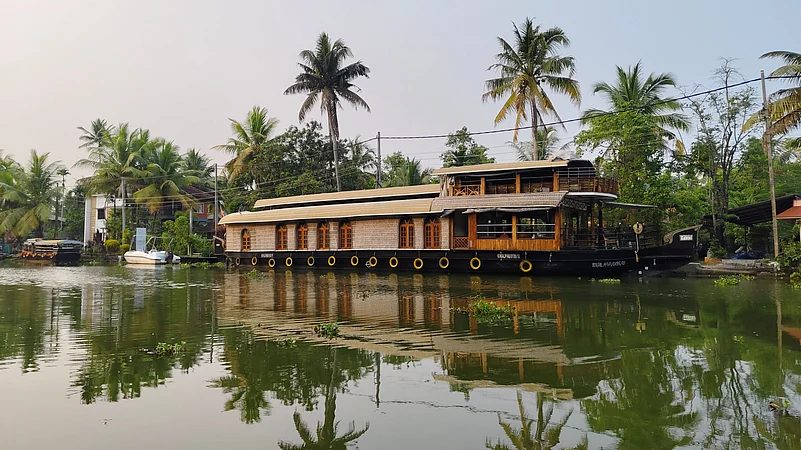 A houseboat on the backwaters of Kumarakom, Kerala