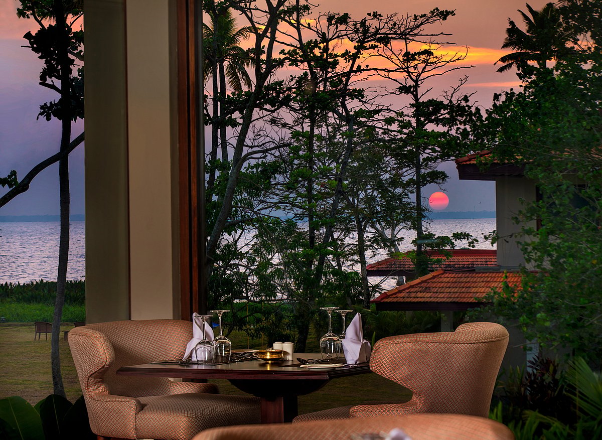 The Vembanad Lake at sunset from Niraamaya Retreats Backwaters & Beyond