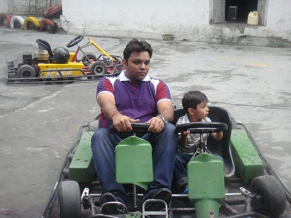 A still from when Samarth was young with his Dad in Old Delhi