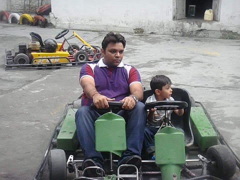 A still from when Samarth was young with his Dad in Old Delhi