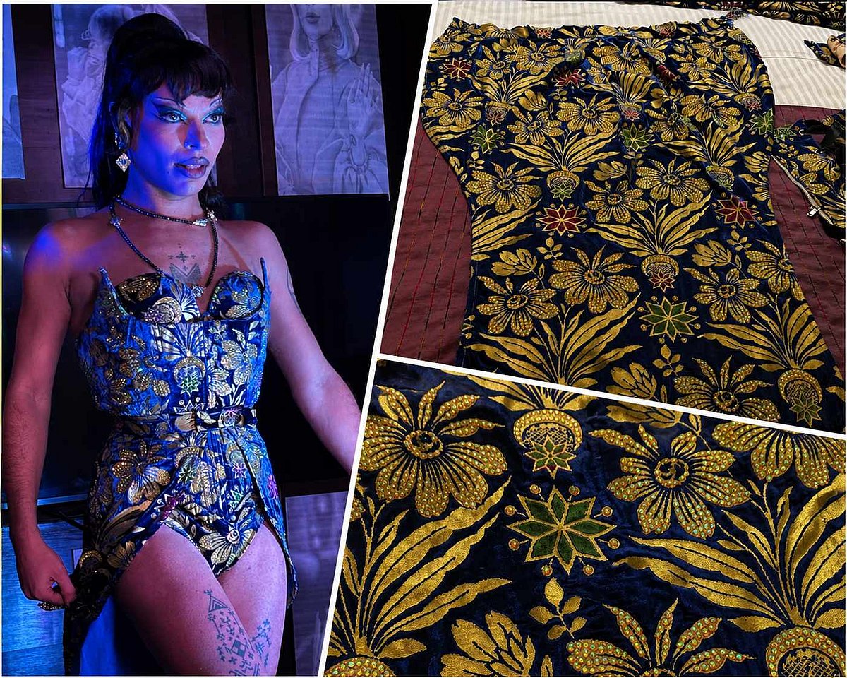 Saraya performing in the dress with 1500 stones, that she designed