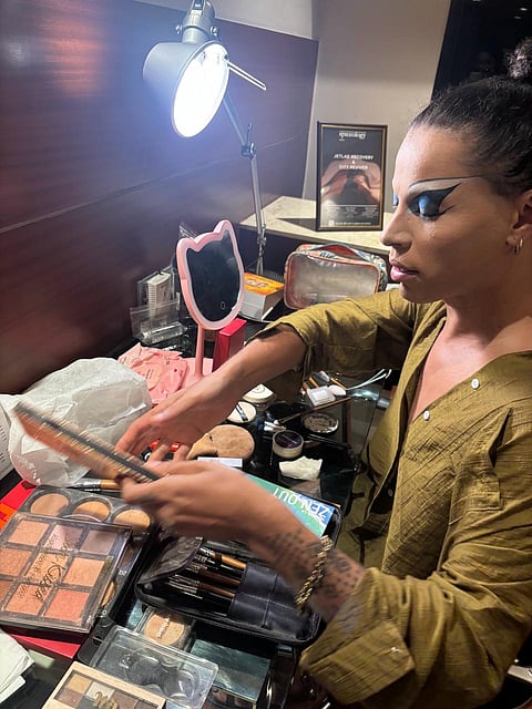 Saraya Abdoul St. Laurent getting ready for the show