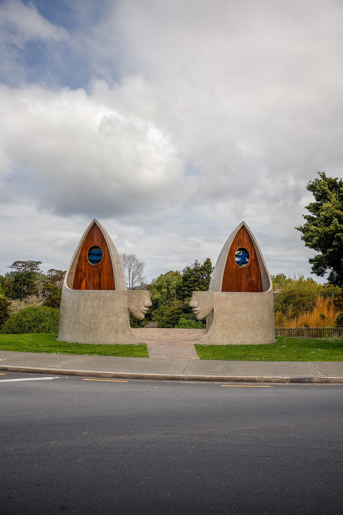 Public toilets in Matakana are more like sculptural art pieces than simple restrooms