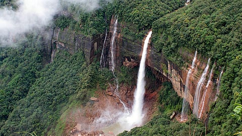 Noh Ka Likai Falls in Meghalaya, where Khasi folklore tells the poignant legend of Ka Likai, giving one of India's tallest waterfalls a story of love, grief and remembrance. 