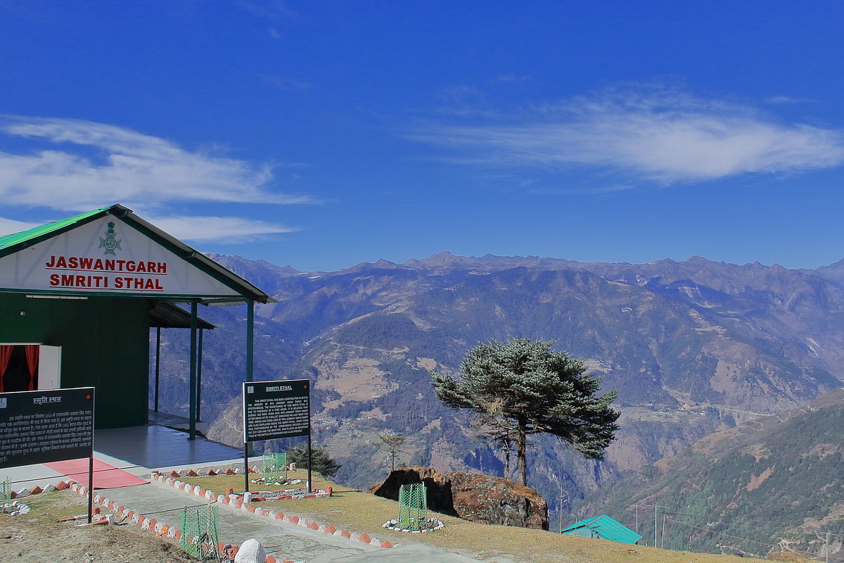 Shutterstock : Jaswantgarh Smriti Sthal near Tawang, from where Op Arunoday was flagged off to develop the Thingbu-Bajrang Peak trekking route in Arunachal Pradesh