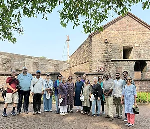 Muhammad Shihdad : Muhammad Shihdad on his guided heritage tour at St Angelo Fort, Kannur, Kerala