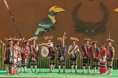 Deposit Photos : Naga participants in traditional attire celebrate their heritage at the Hornbill Festival, Kohima