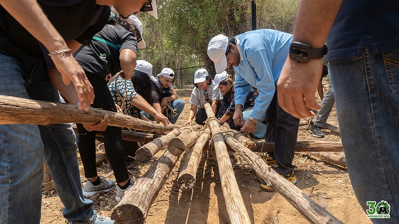 Volunteers also assist in making enrichments for animals