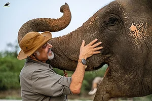 Supplied : Kartick Satyanarayan with an elephant