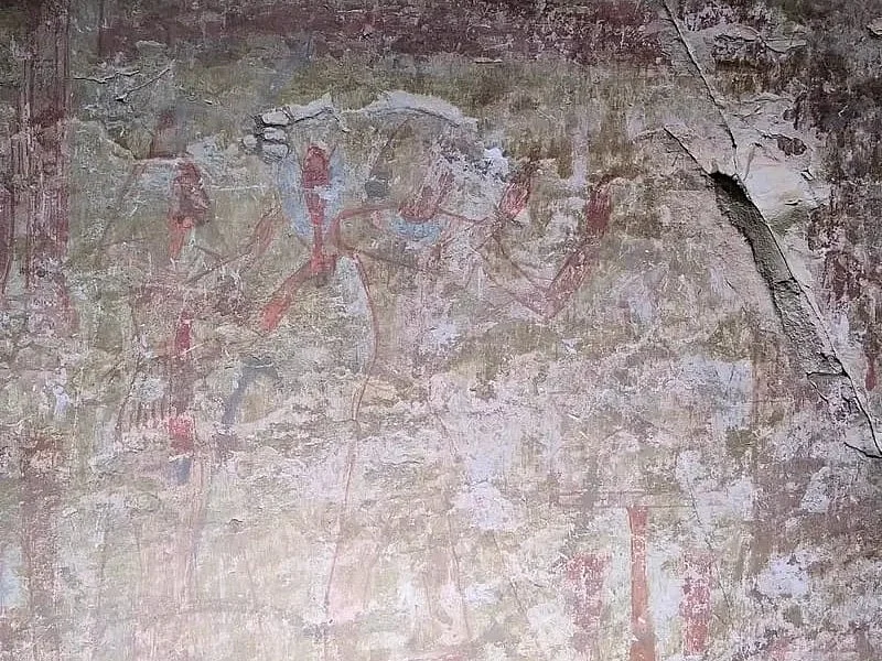 Wall paintings inside the tomb of Paser