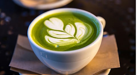Matcha is prepared with warm water in a chawan. It is whisked using a bamboo stick called a chasen.