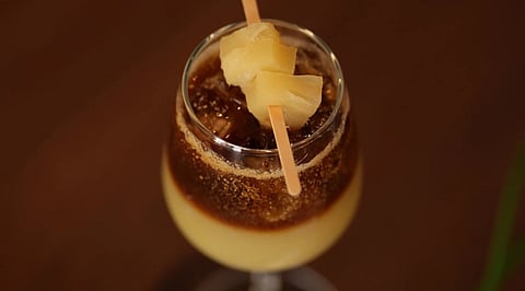 Trio Pina at Savorworks Coffee Chocolate; slow-cooked Thai coconut puree to the sweetness of ripened pineapples 