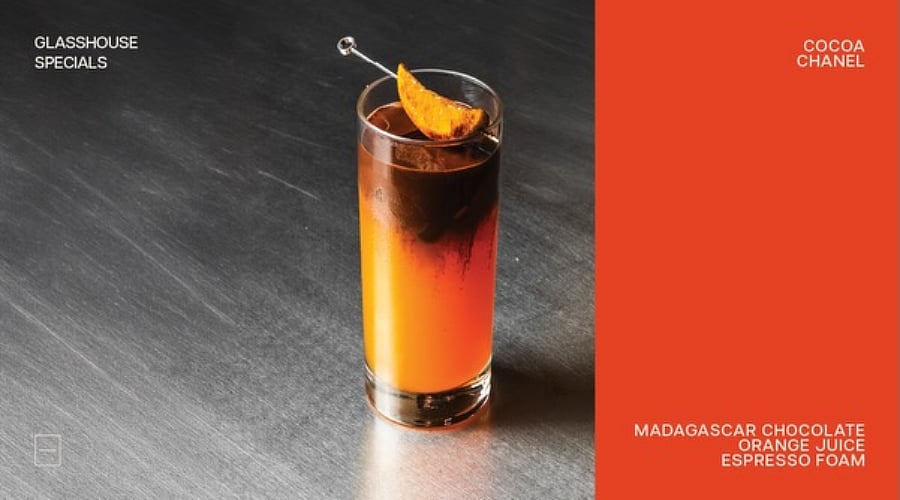 Madagascar chocolate orange juice espresso foam, a cocoa chanel at ATE 