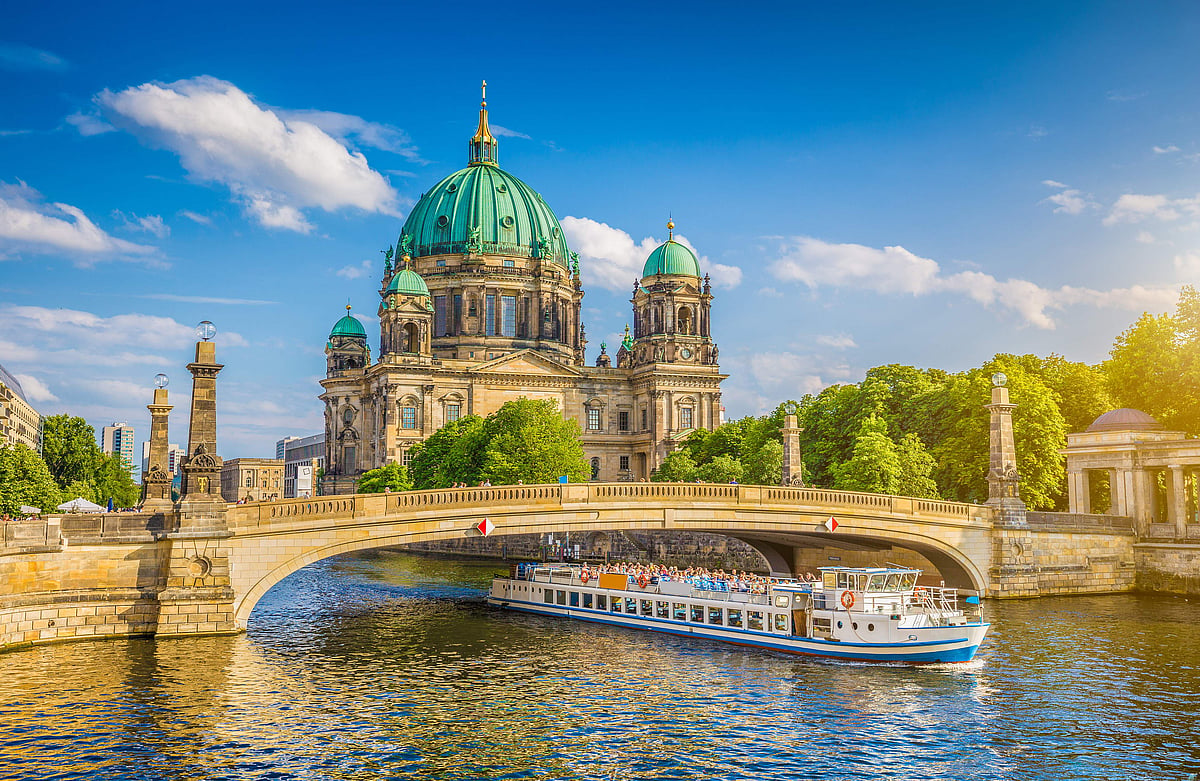 Beautiful view of historic Berlin Cathedral (Berliner Dom) at famous Museumsinsel (Museum Island)