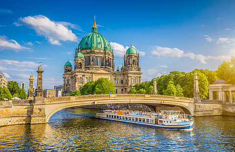 Beautiful view of historic Berlin Cathedral (Berliner Dom) at famous Museumsinsel (Museum Island)