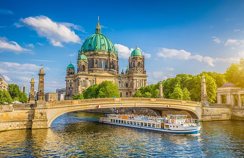Beautiful view of historic Berlin Cathedral (Berliner Dom) at famous Museumsinsel (Museum Island)