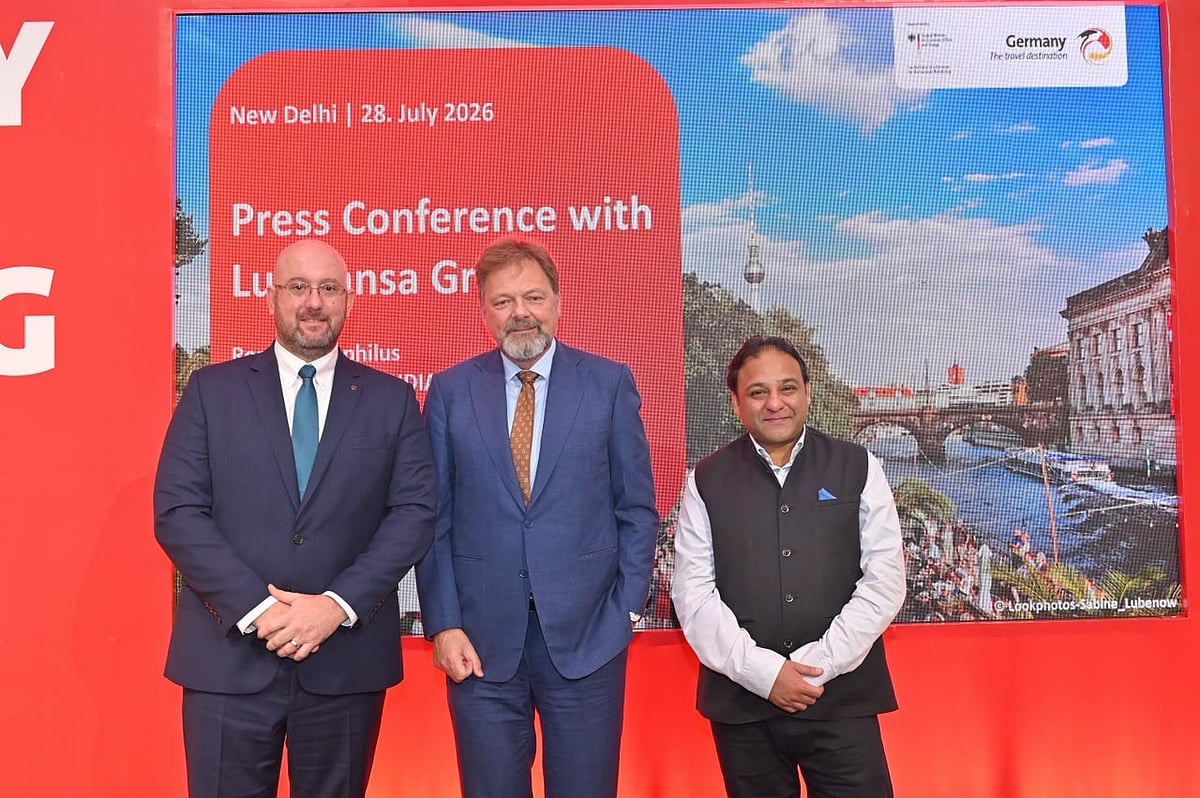 From left: Kevin Markette, Senior Director Sales, South Asia, Lufthansa Group, Dr Philipp Ackermann, German Ambassador to India, and Romit Theophilus, Director – Marketing & Sales Office, India, GNTO