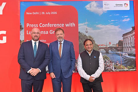 From left: Kevin Markette, Senior Director Sales, South Asia, Lufthansa Group, Dr Philipp Ackermann, German Ambassador to India, and Romit Theophilus, Director – Marketing & Sales Office, India, GNTO