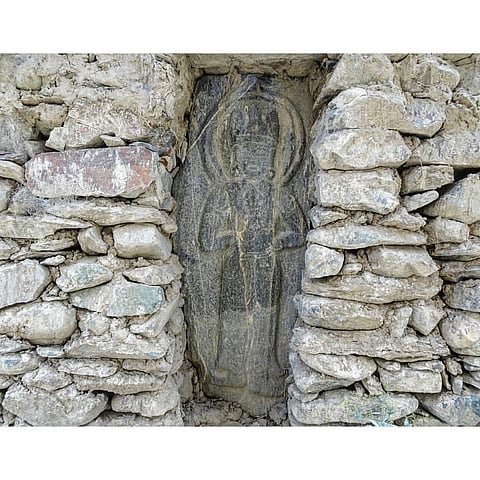 Buddhist Rock Carving in Zanskar